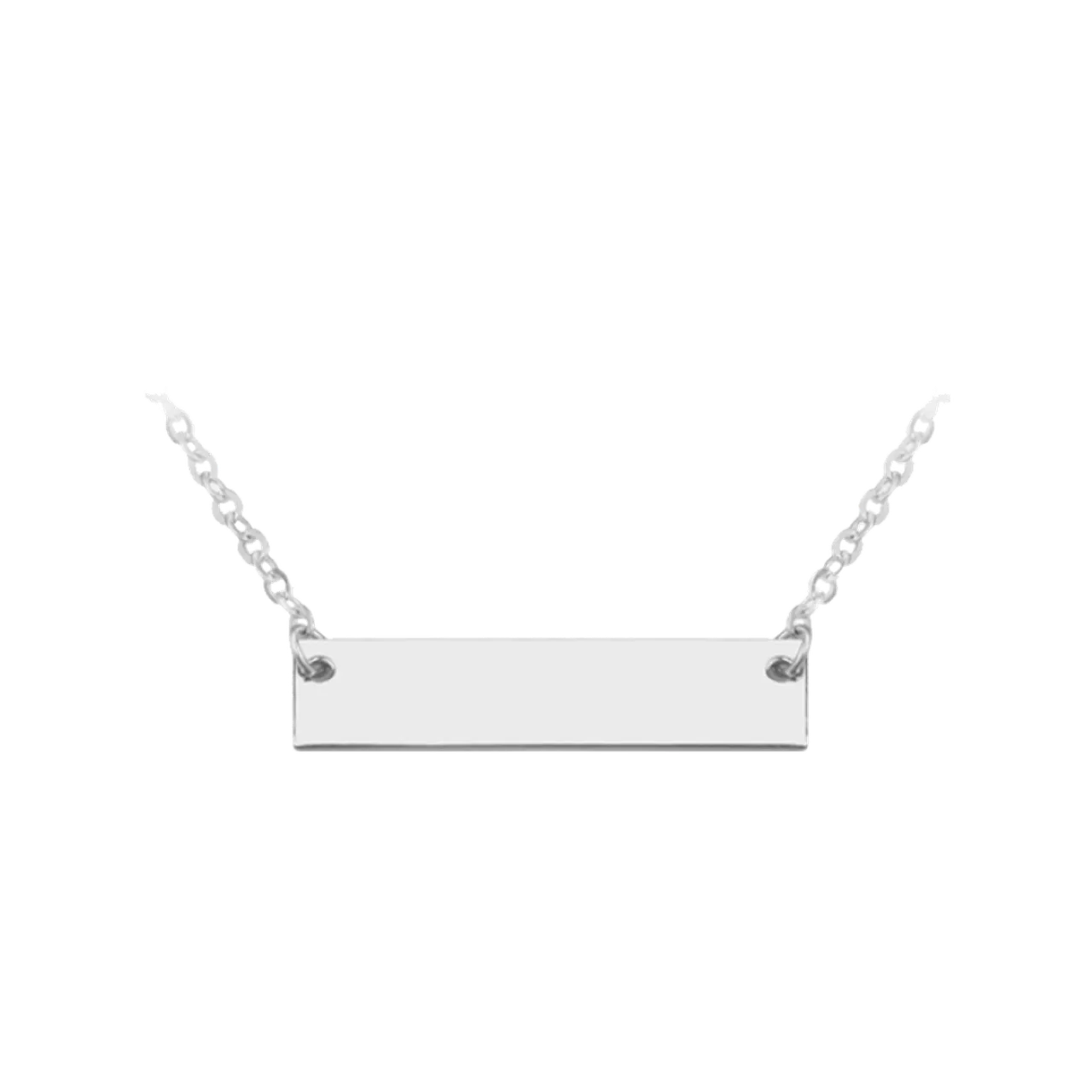 3/64"(1mm) Silvery Bar Necklace