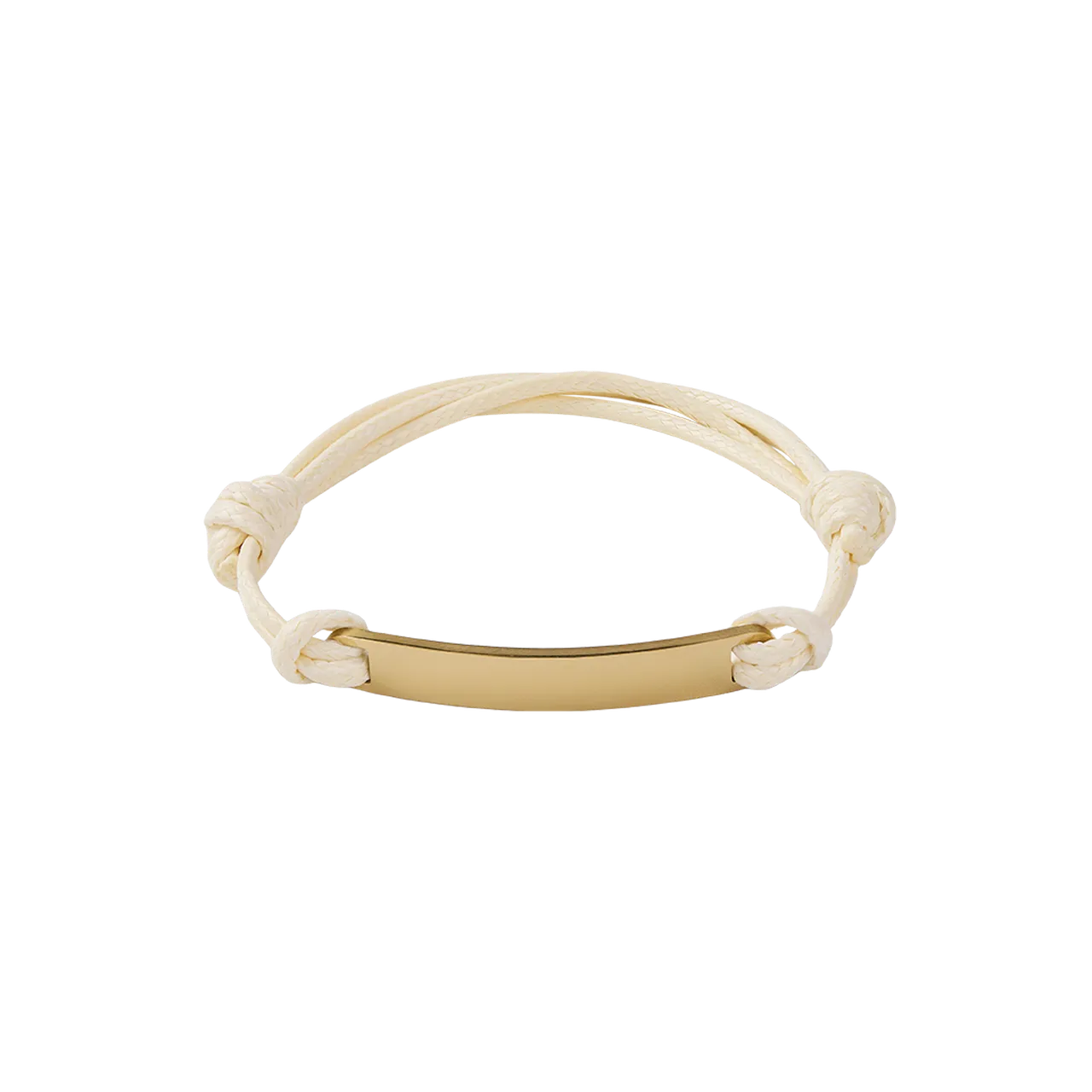 Gold Rectangular Tag Cord Bracelet