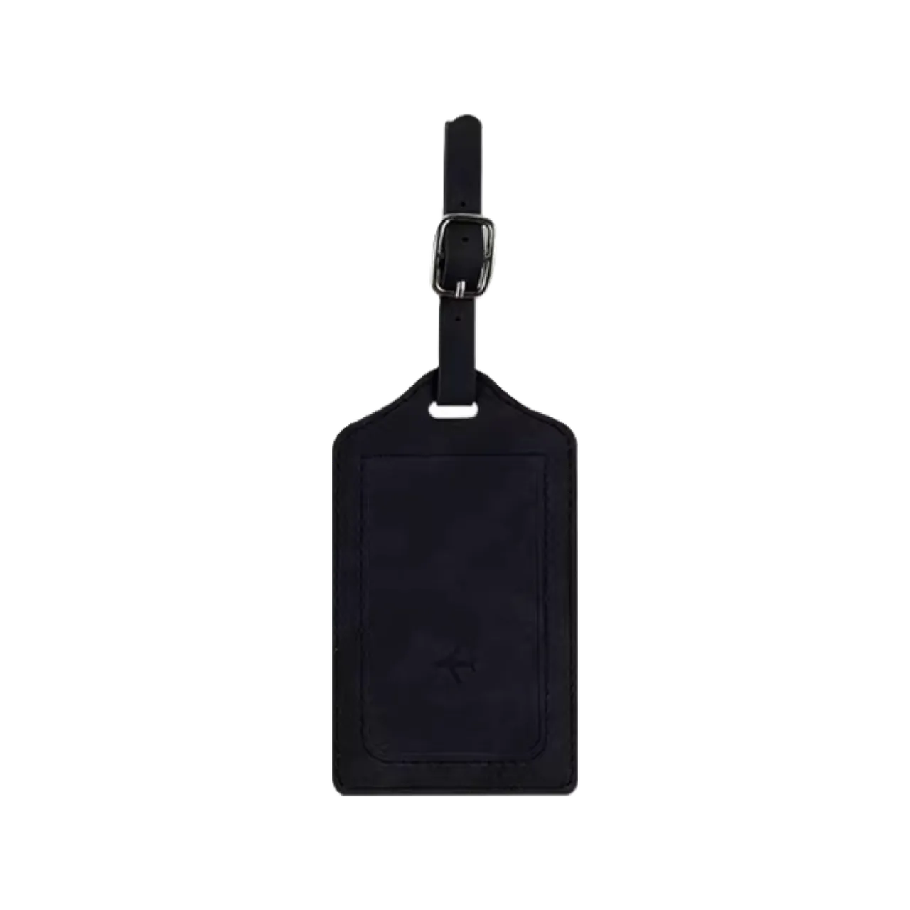 Black Leather Luggage Tag Holder