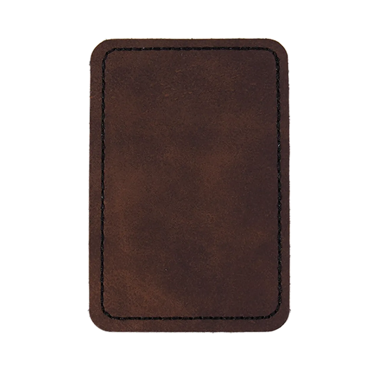 Brown to Silver Rectangular Laserable Leatherette Iron-on Patch