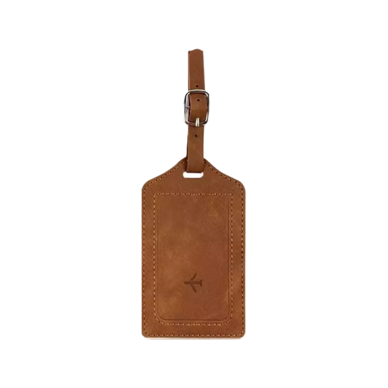 Brown Leather Luggage Tag Holder