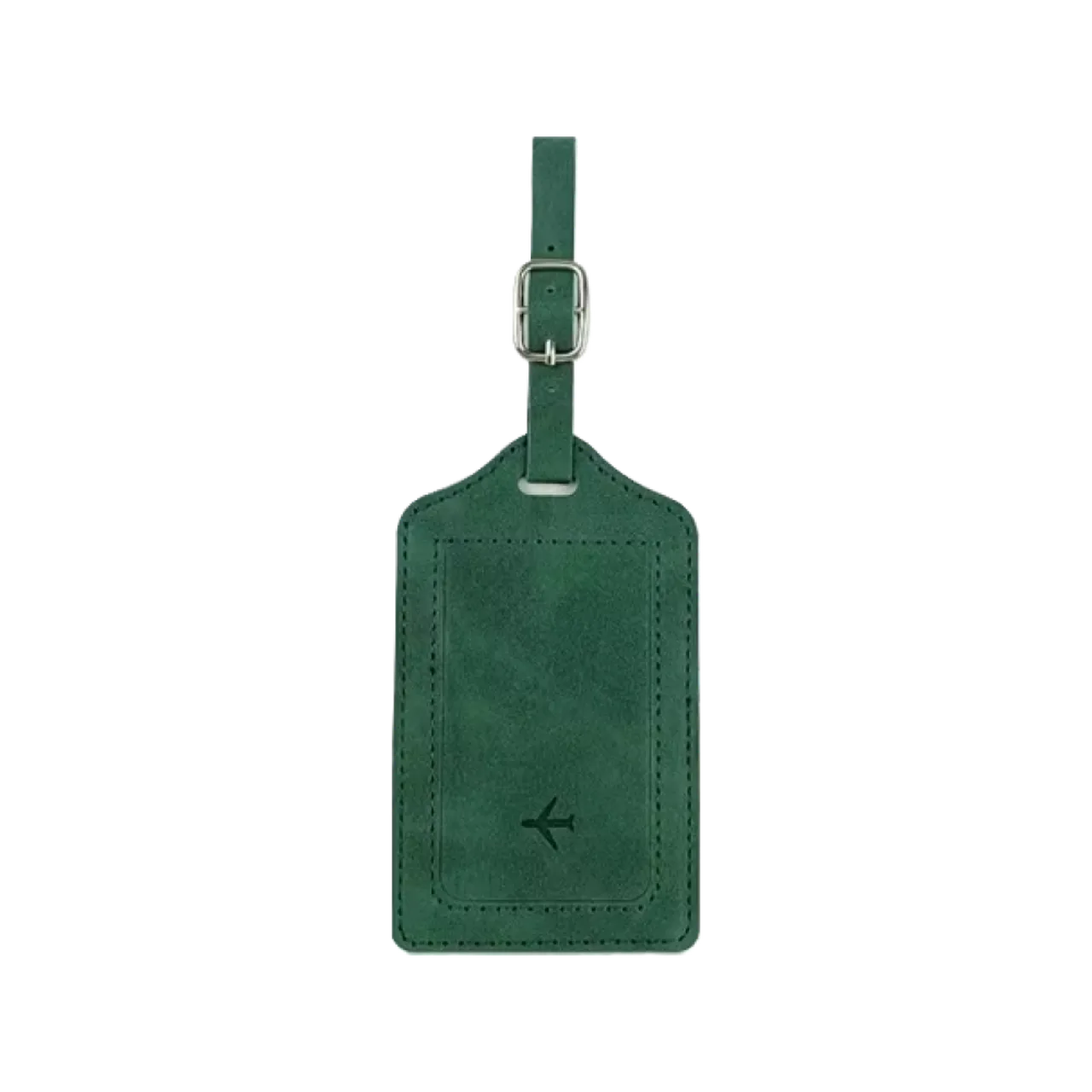 Green Leather Luggage Tag Holder