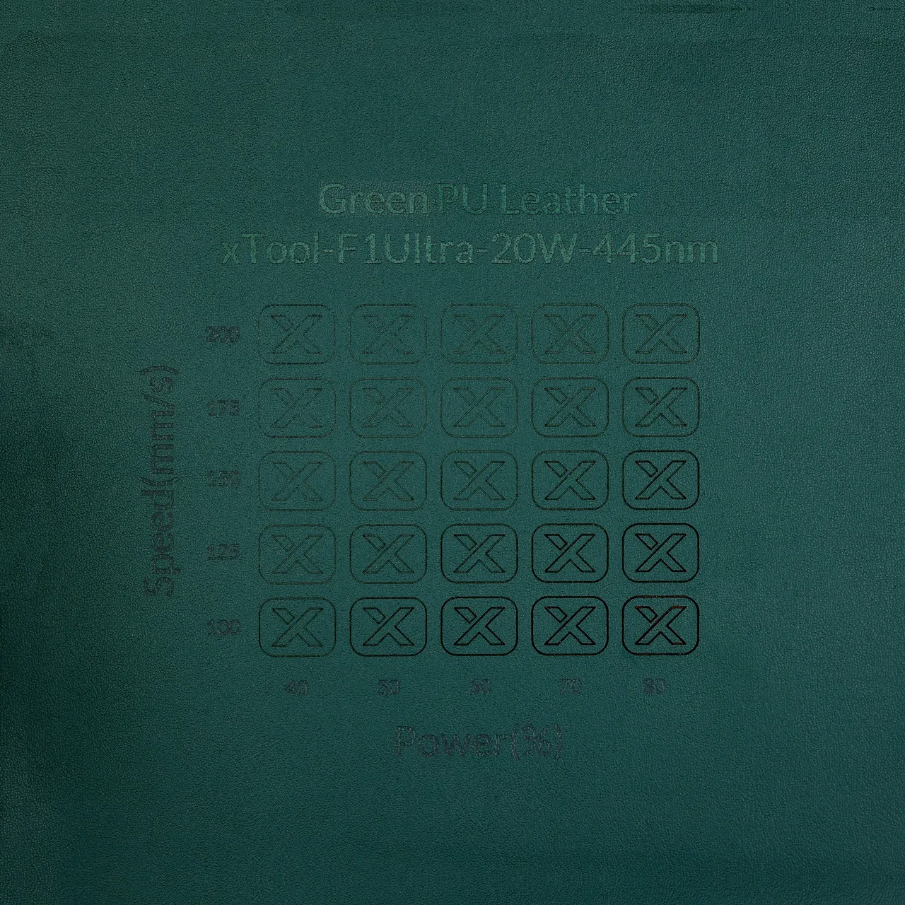 Green PU Leather test grid