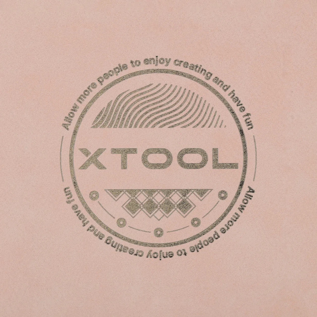 Pale Pink to Gold Laserable PU Leather test grid