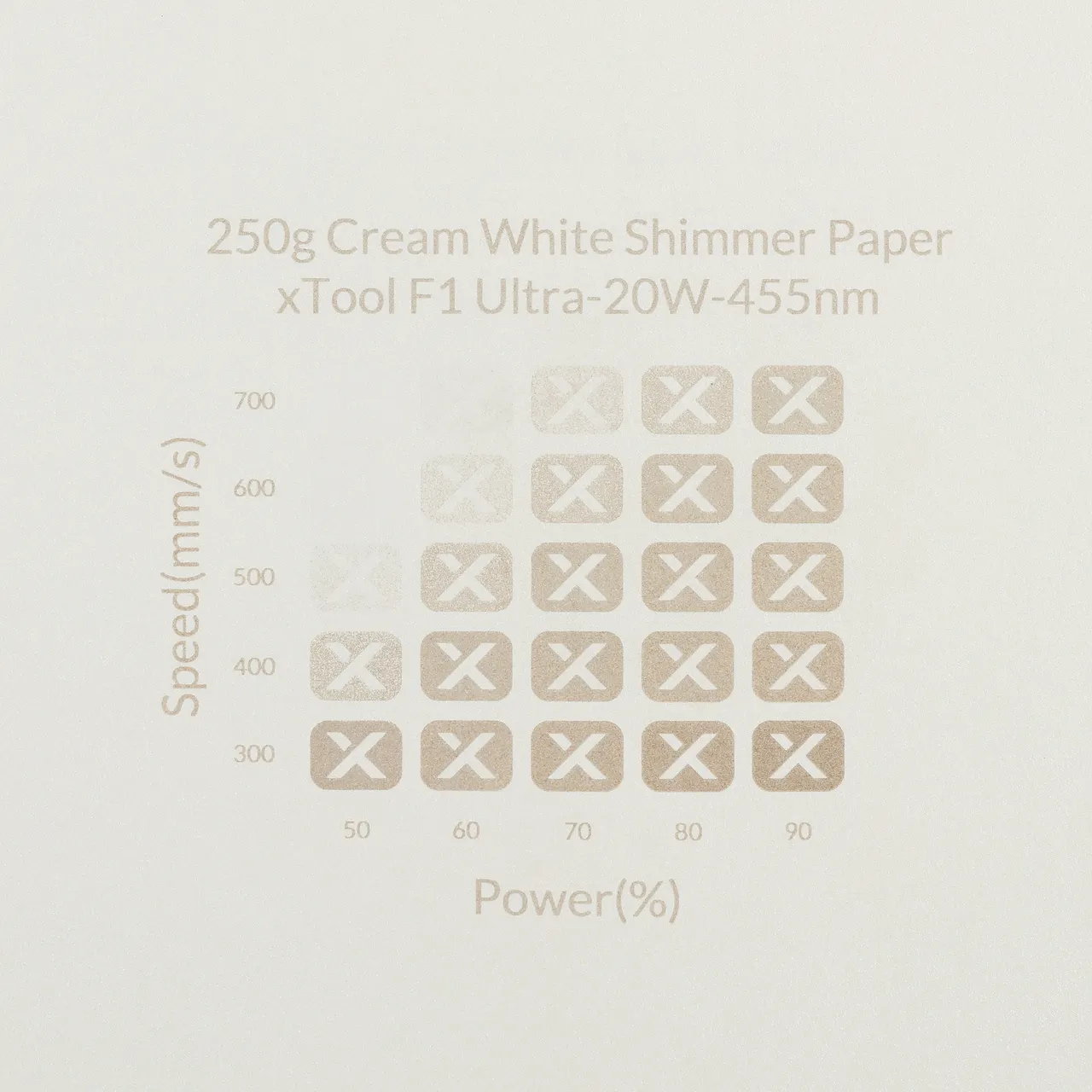 Cream White Shimmer Paper-7oz(250g) test grid