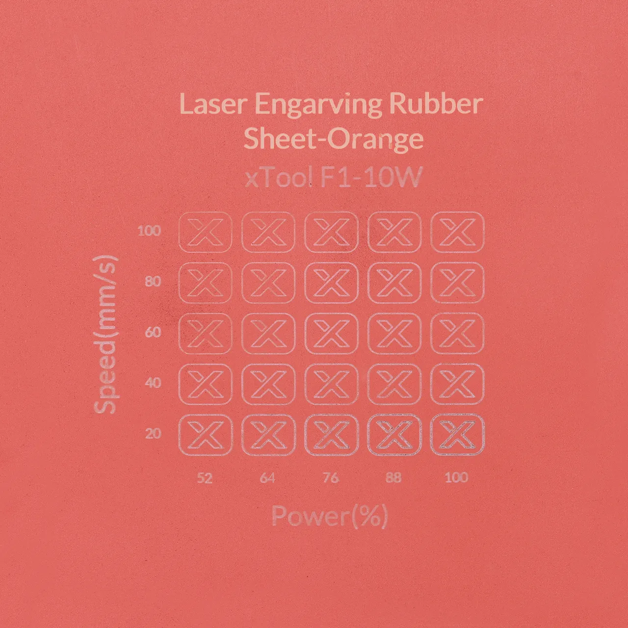 Orange Laser Engraving Rubber Sheet test grid