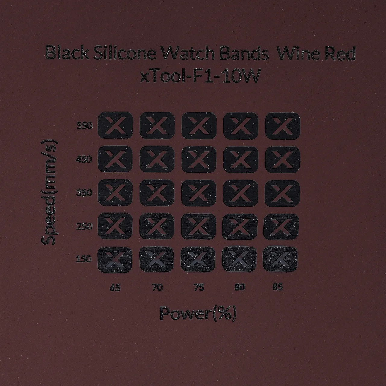 Black Silicone Watch Bands Wine Red test grid