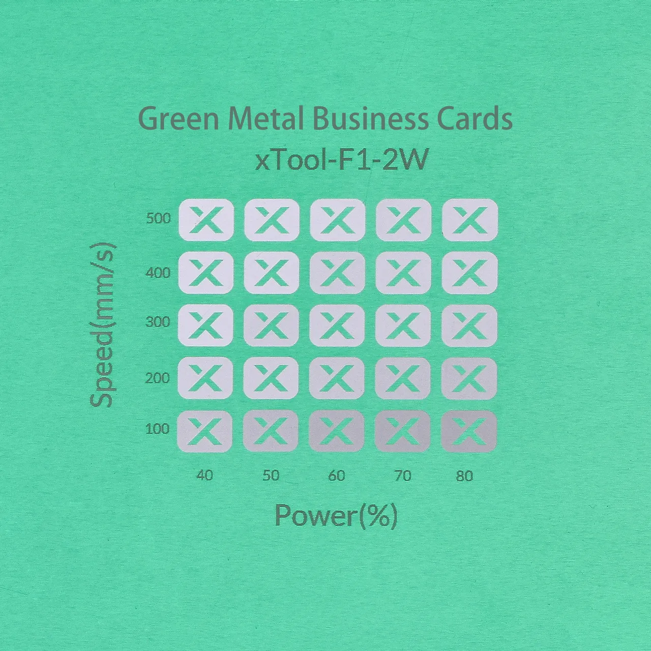 Green Metal Business Card test grid