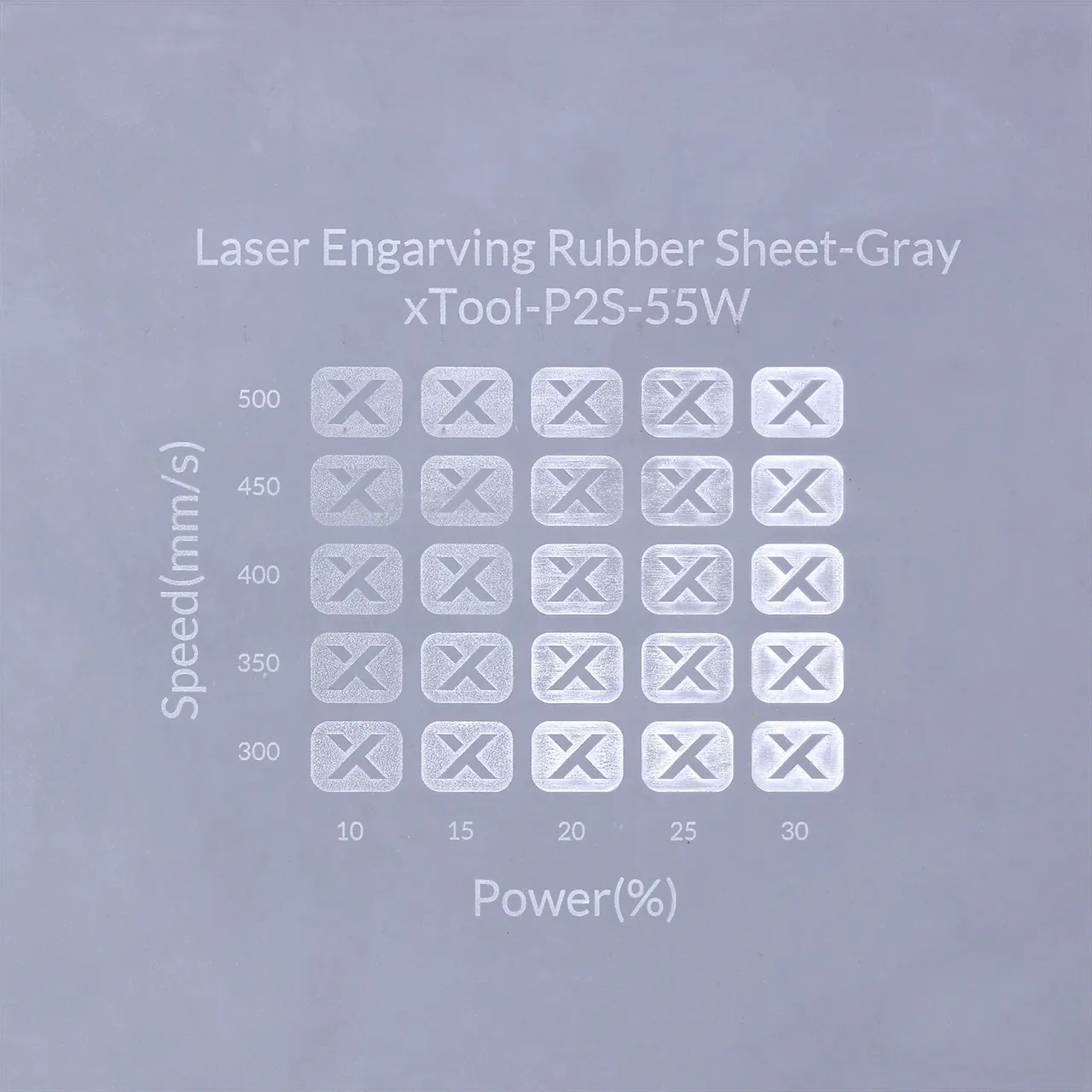 Grey Laser Engraving Rubber Sheet test grid
