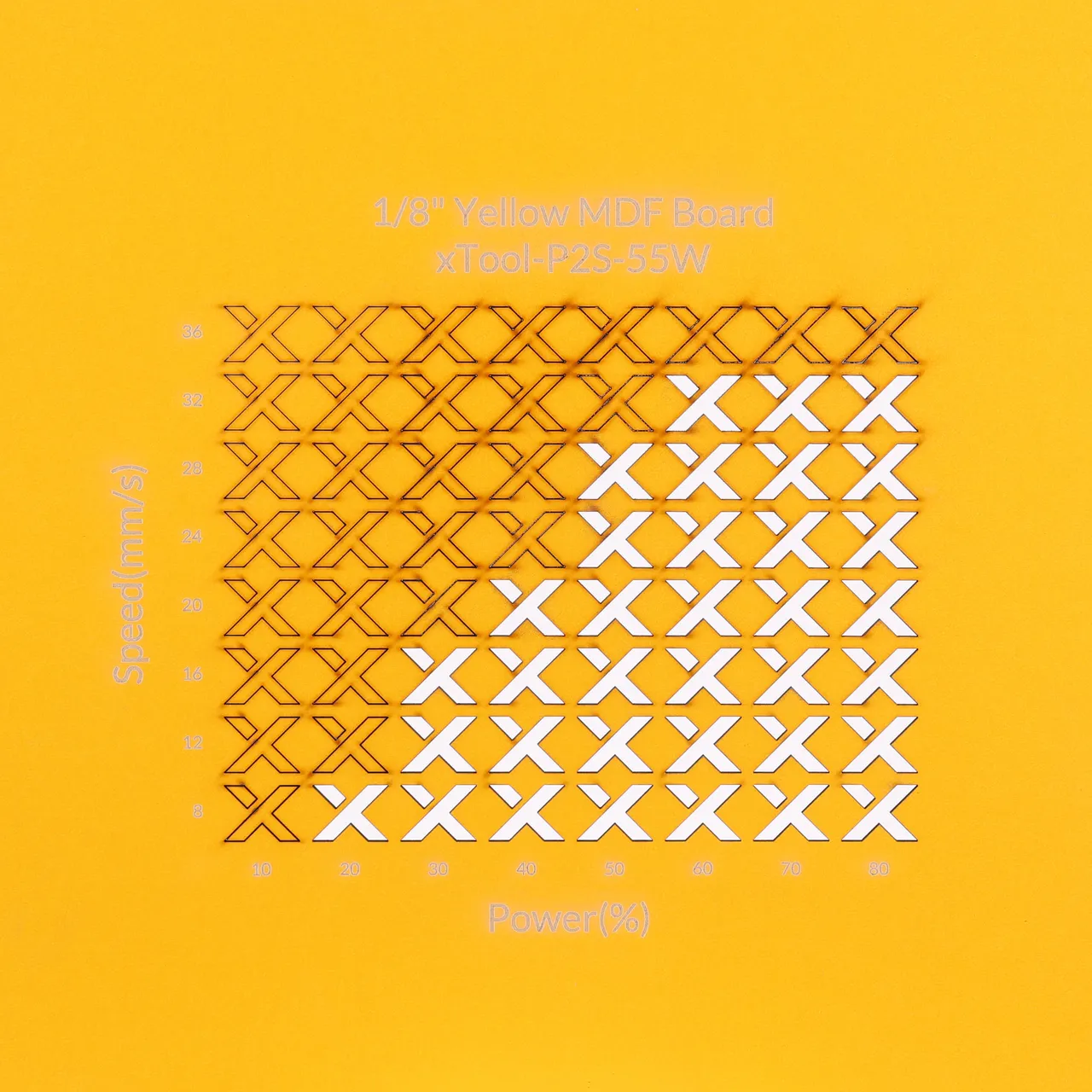 1/8"(3mm) Yellow MDF Board test grid