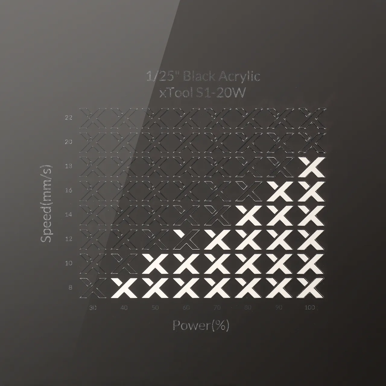 3/64"(1mm) Black Acrylic test grid