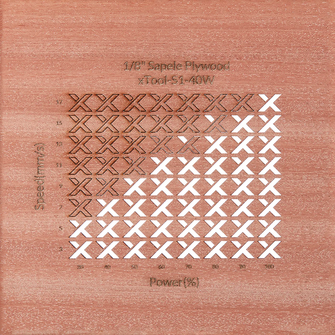 1/8"(3mm) Sapele Plywood test grid