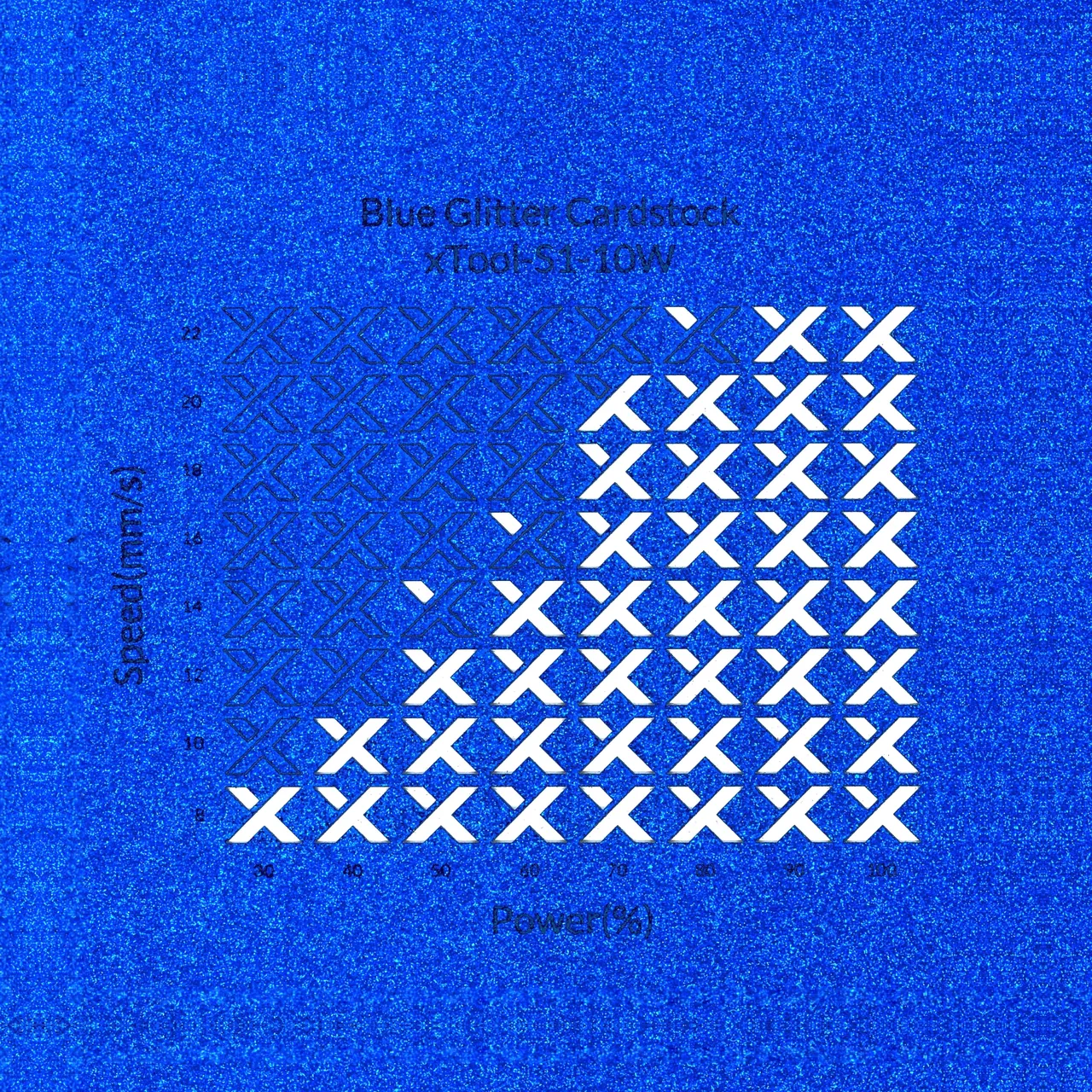 Blue Glitter Cardstock-7oz(250g) test grid