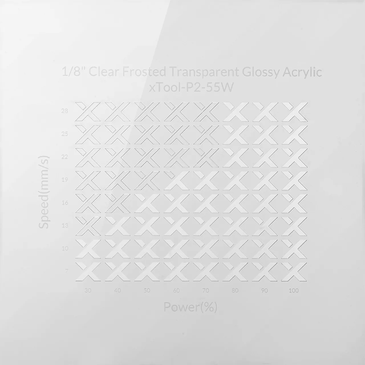1/8"(3mm) Frosted Clear Acrylic test grid