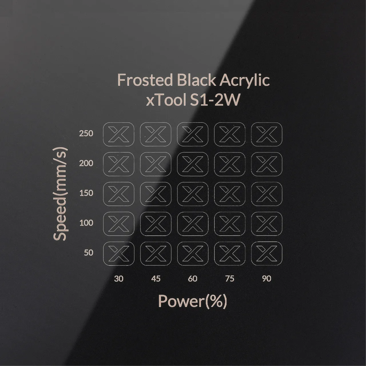 1/8"(3mm) Frosted Black Acrylic test grid