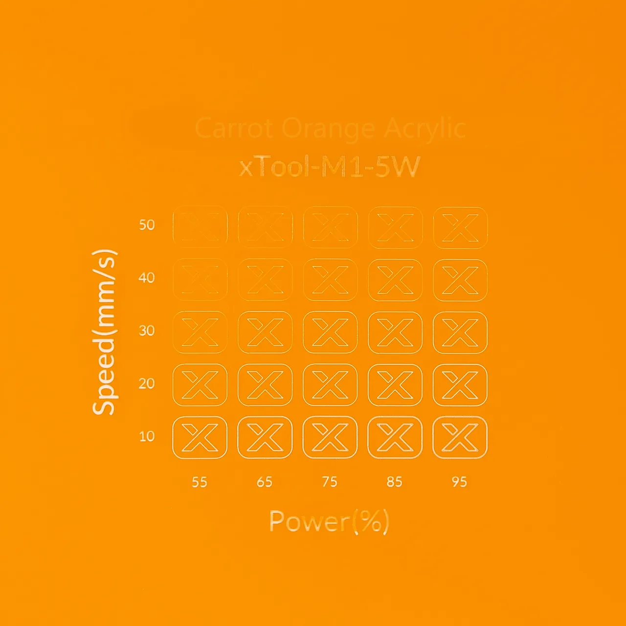1/8"(3mm) Carrot Orange Acrylic test grid