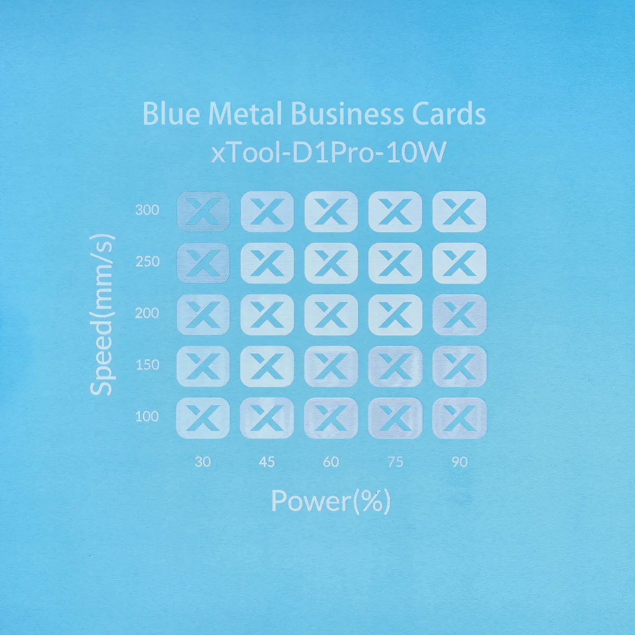Blue Metal Business Card test grid
