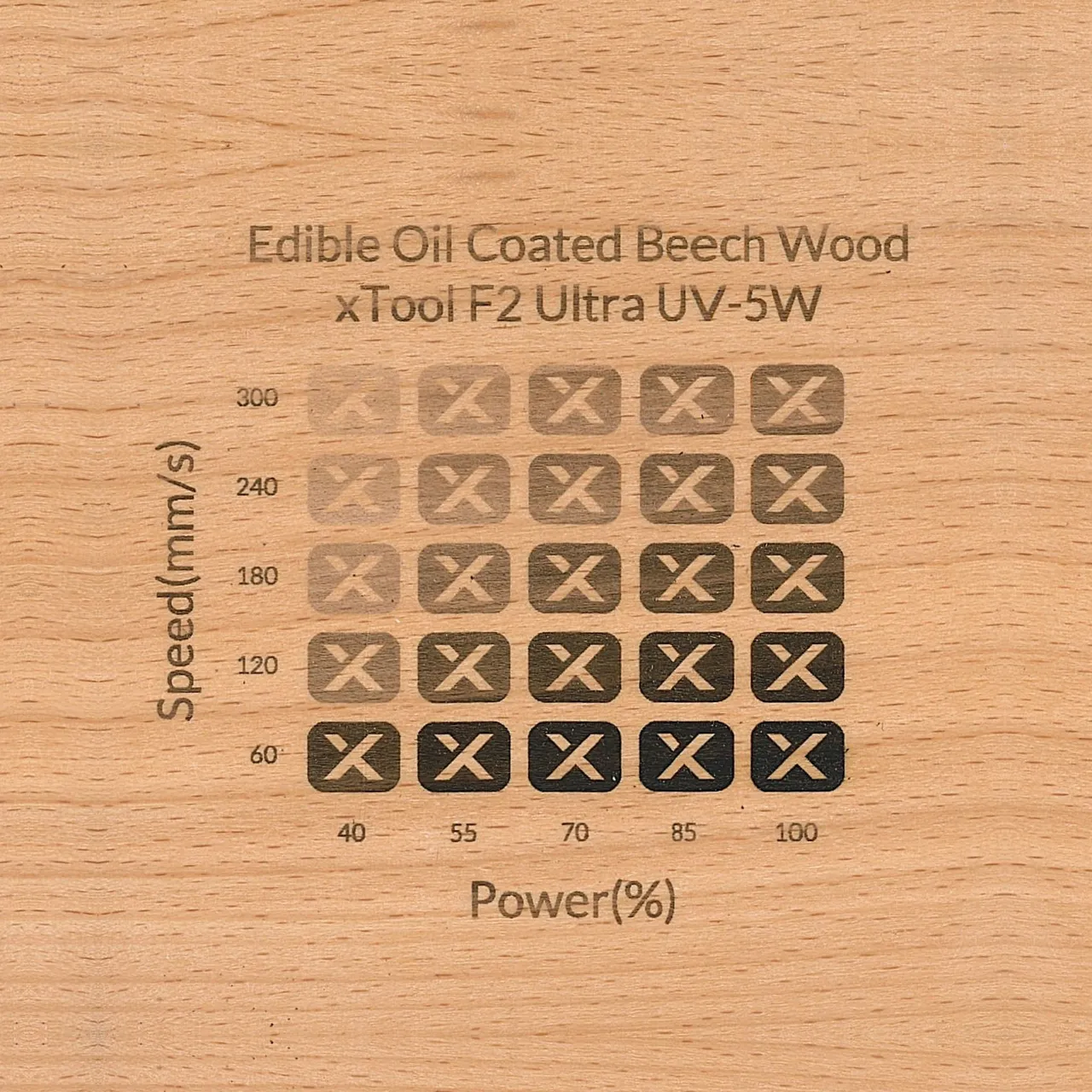 Edible Oil Coated Beech Wood test grid