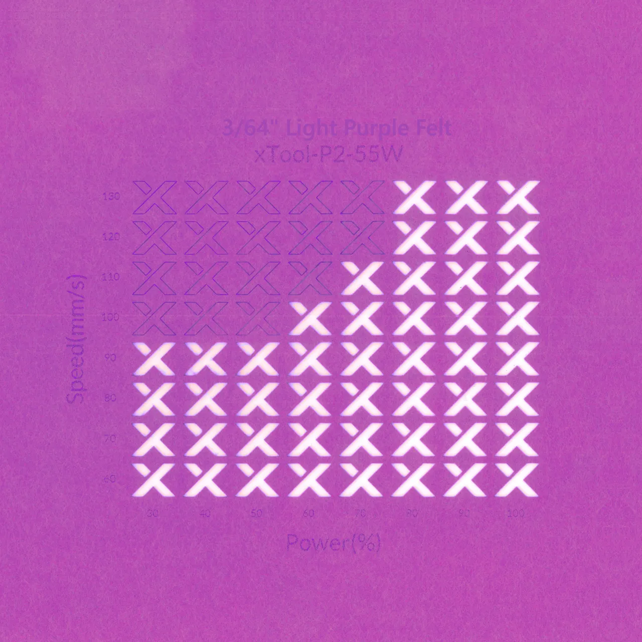 3/64"(1mm) Light Purple Felt test grid