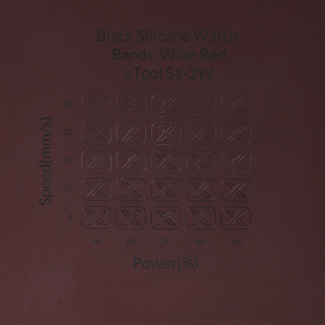 Black Silicone Watch Bands Wine Red test grid
