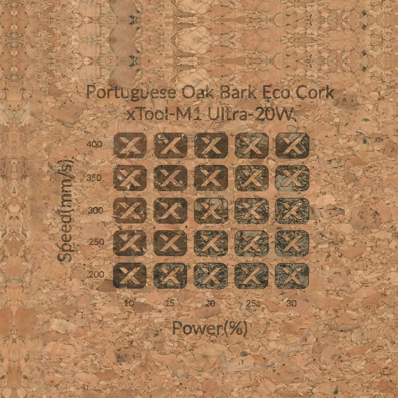 Portuguese Oak Bark Eco Cork test grid