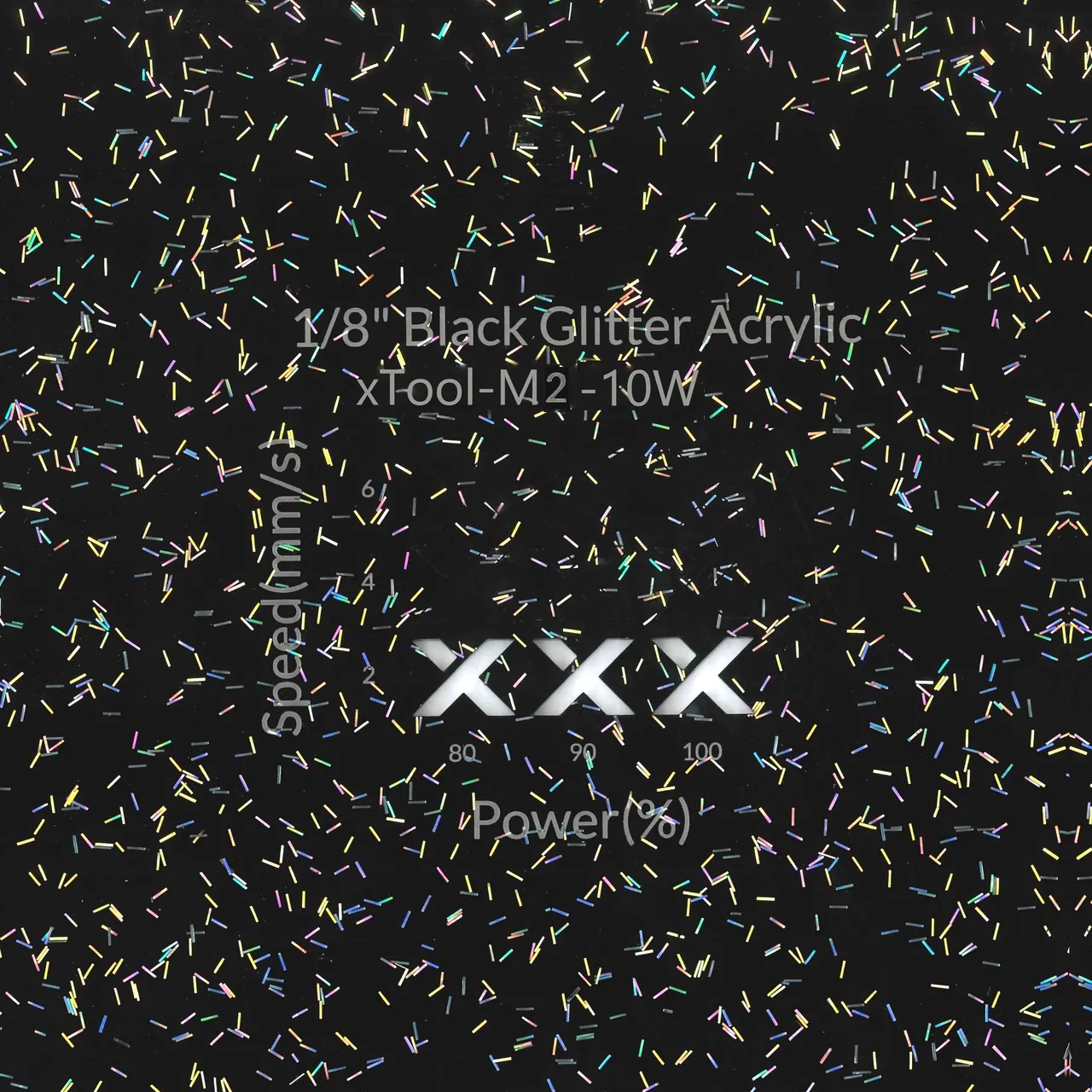 1/8"(3mm) Black Glitter Acrylic test grid
