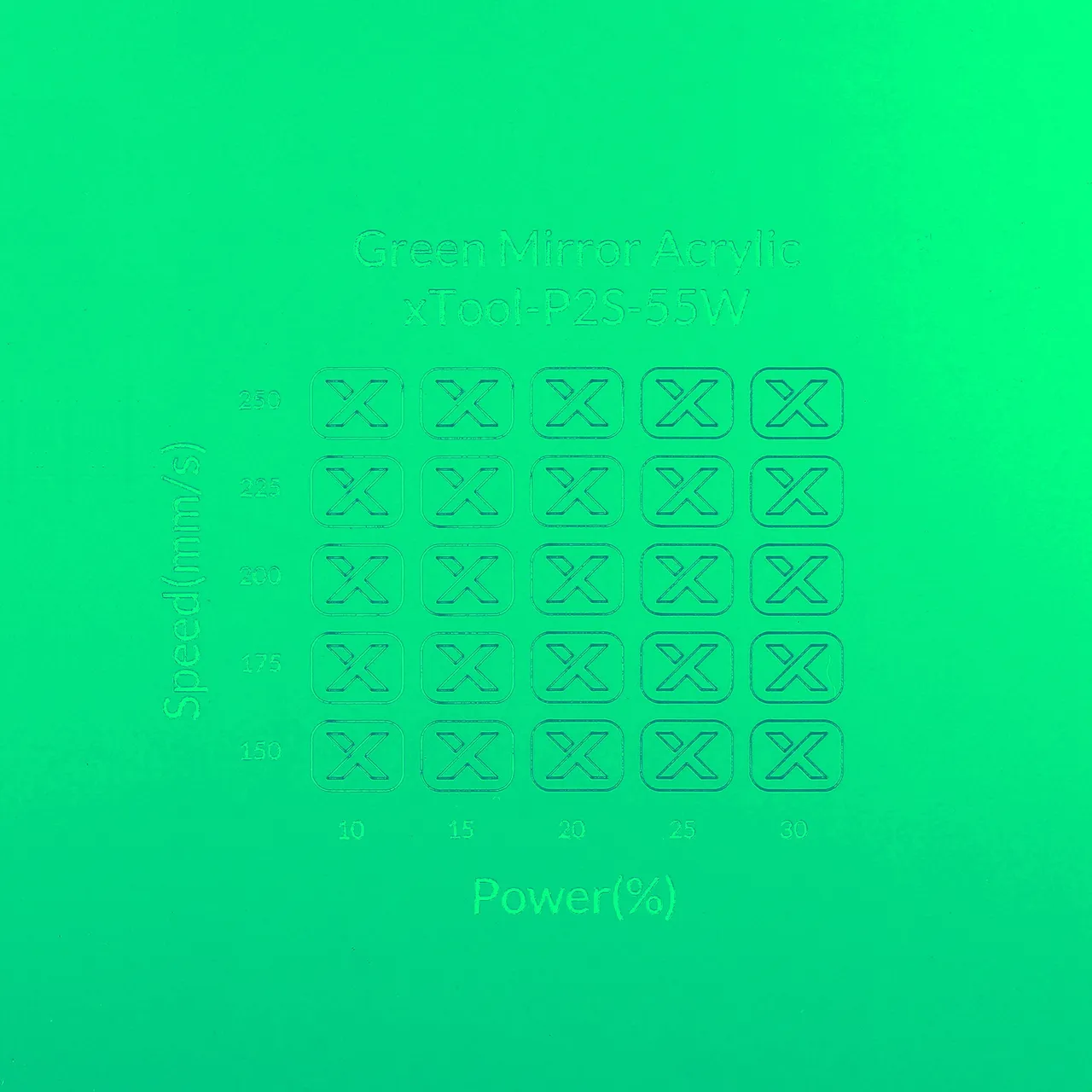 1/8"(3mm) Green Mirror Acrylic test grid