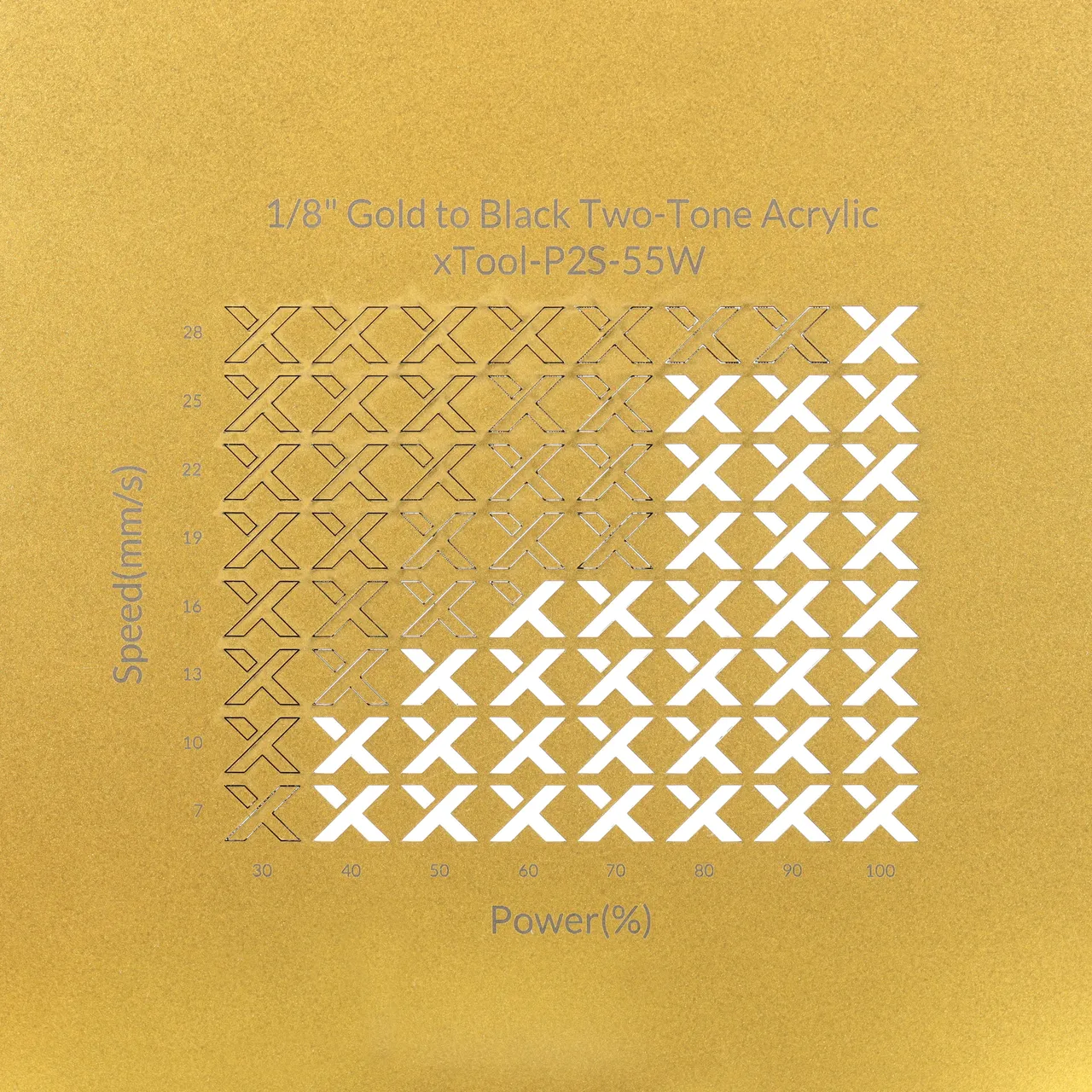 1/8"(3mm) Gold to Black Two-Tone Acrylic test grid