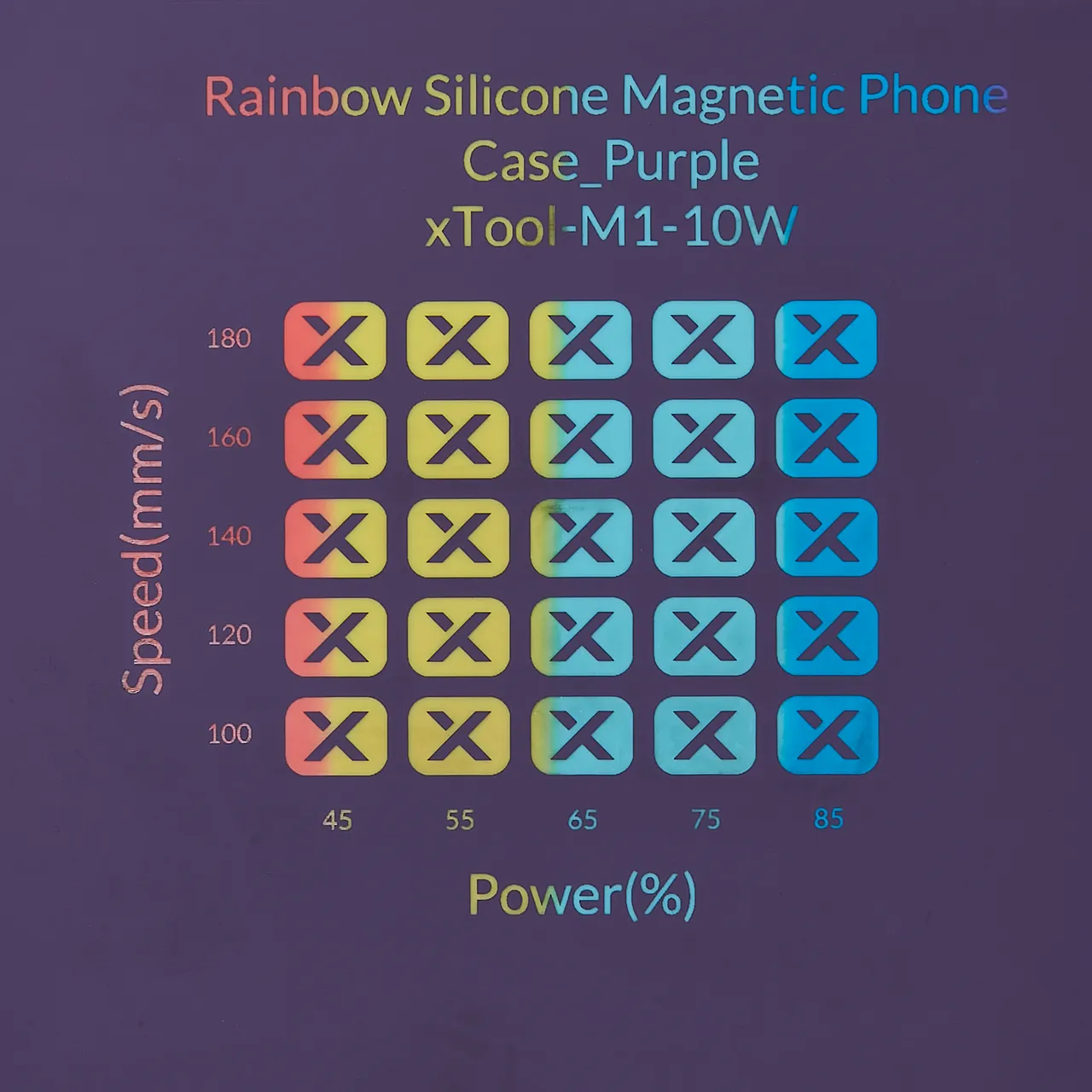 Rainbow Silicone Magnetic Phone Case Purple test grid
