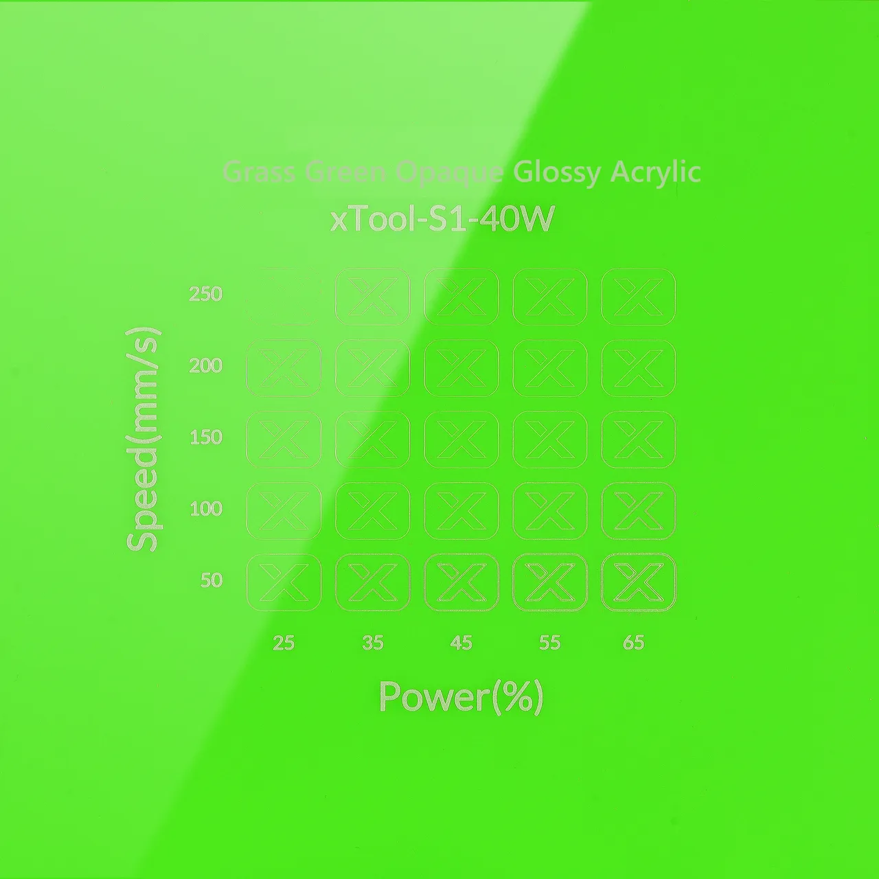 1/8"(3mm) Grass Green Acrylic test grid