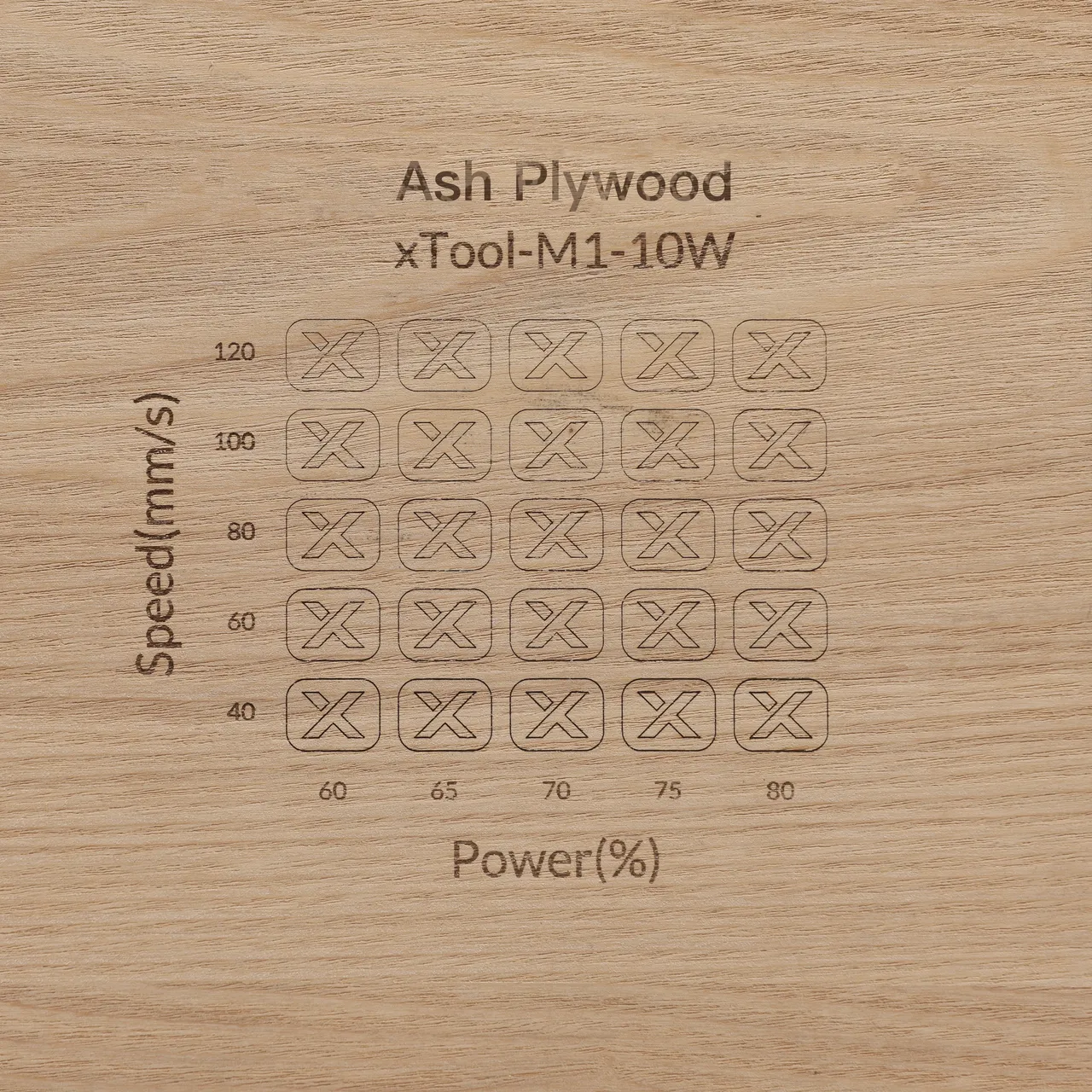 1/8"(3mm) Ash Plywood test grid