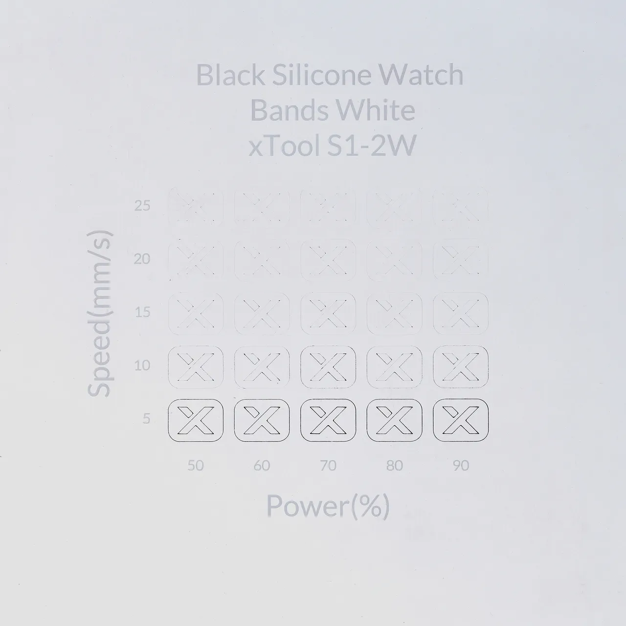 Black Silicone Watch Bands White test grid