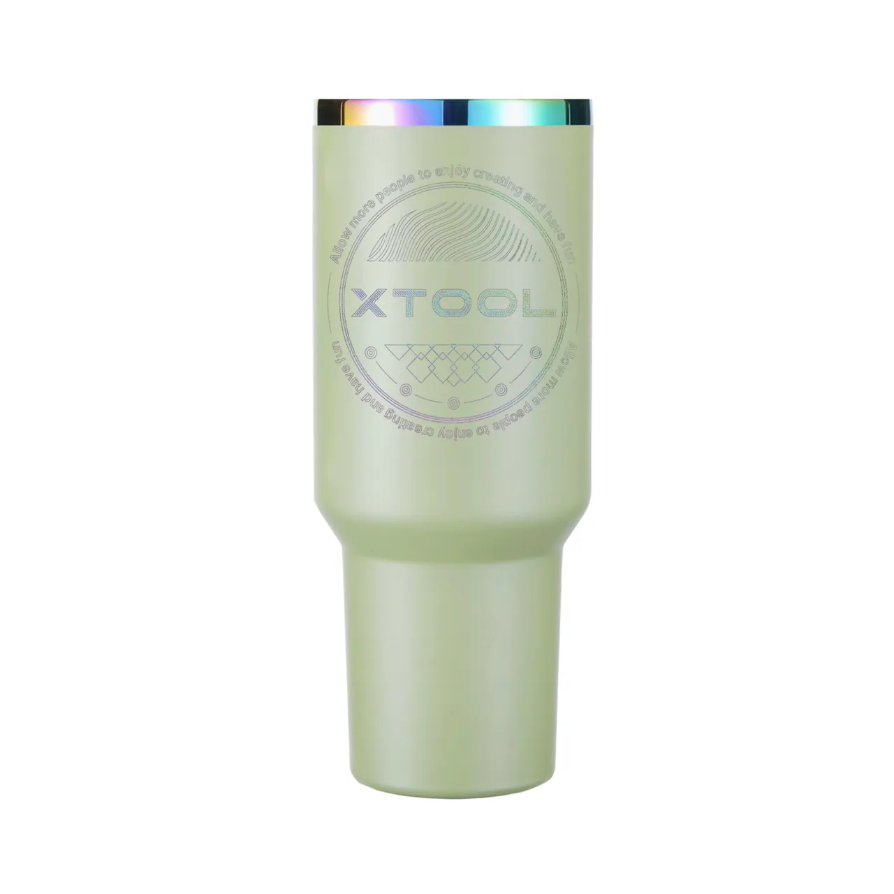 40oz(1183ml) Army Green to Iridescent Tumbler with Removable Handle