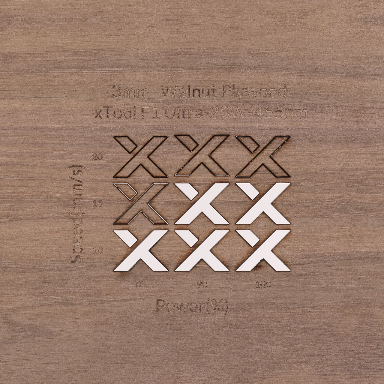 1/8"(3mm) Walnut Plywood test grid
