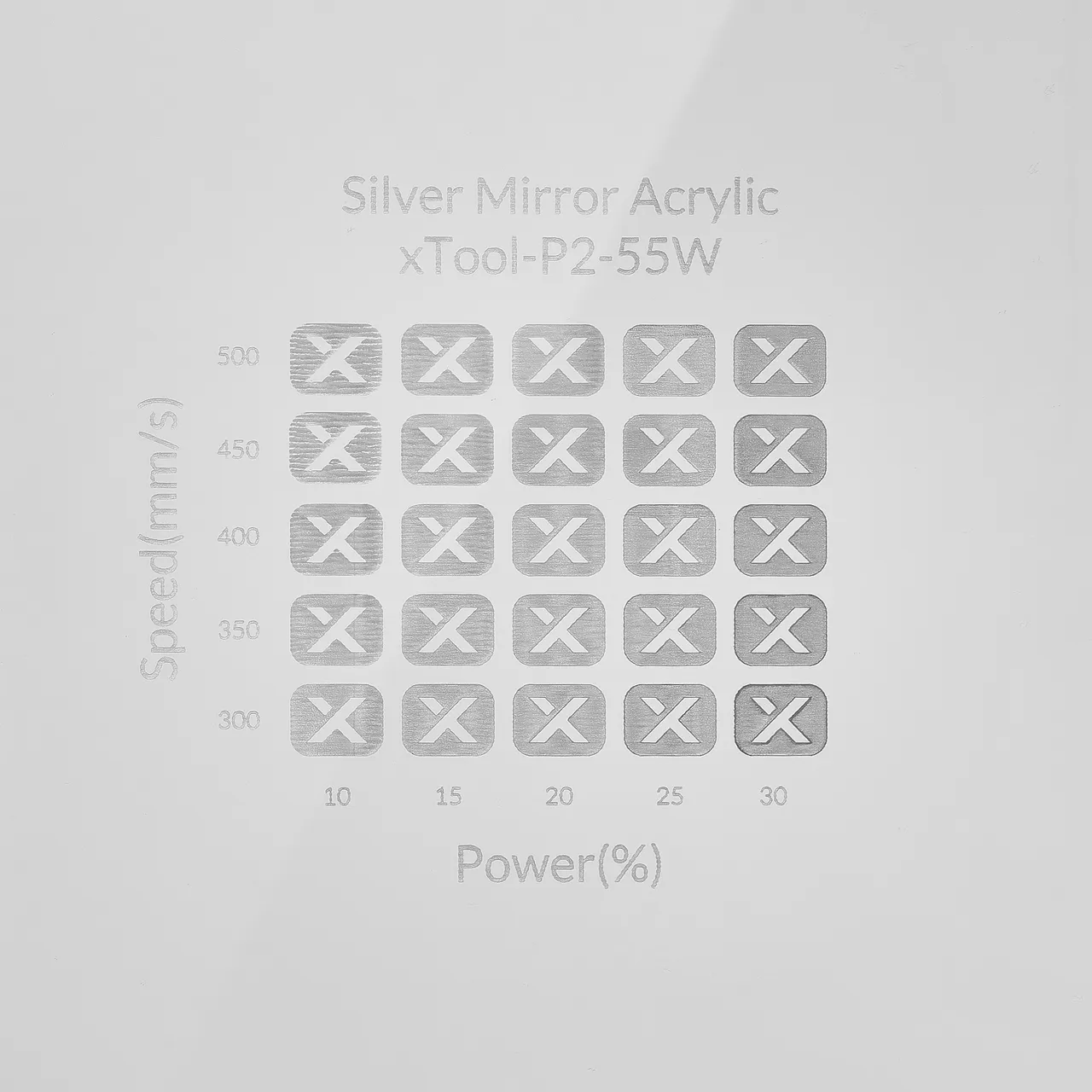 1/8"(3mm) Silver Mirror Acrylic test grid