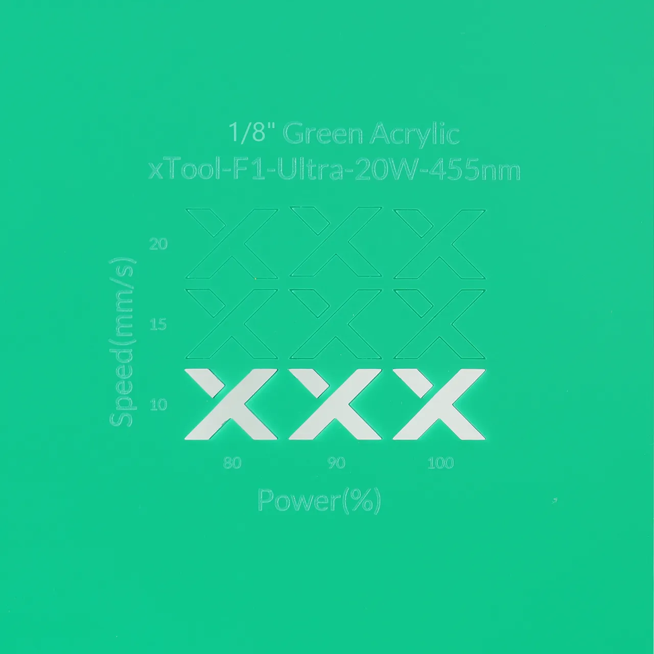 1/8"(3mm) Green Acrylic test grid