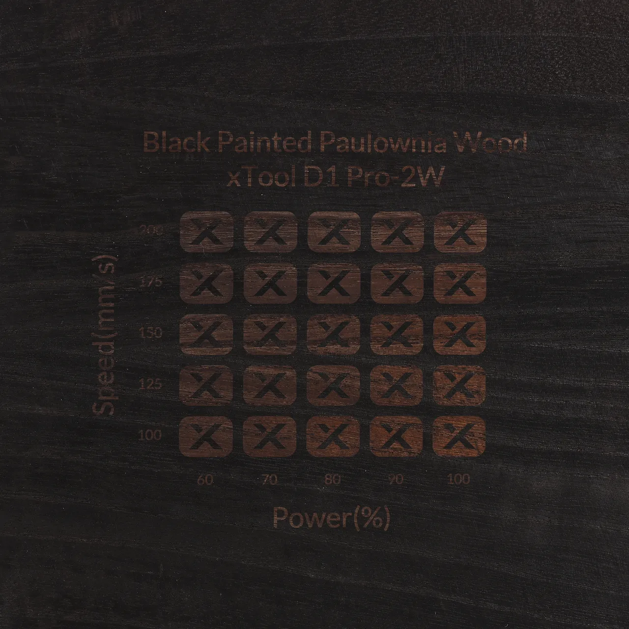 Black Painted Paulownia Wood test grid