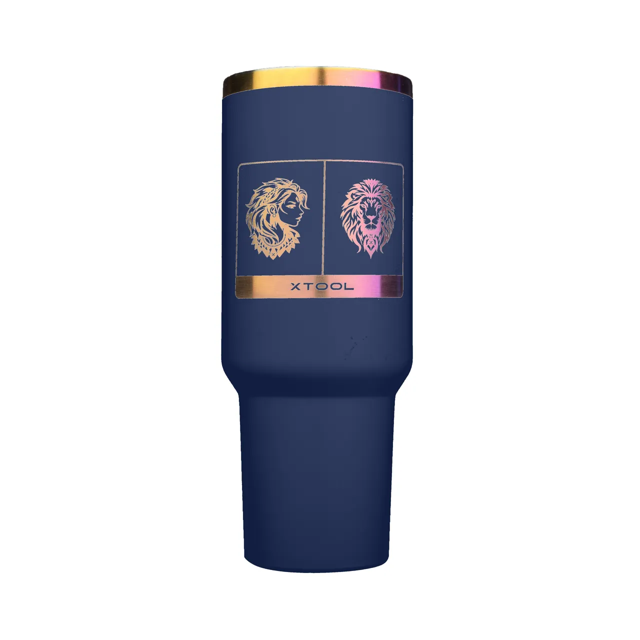 Navy to Iridescent Stainless Steel Tumbler with Handle(40oz) test grid