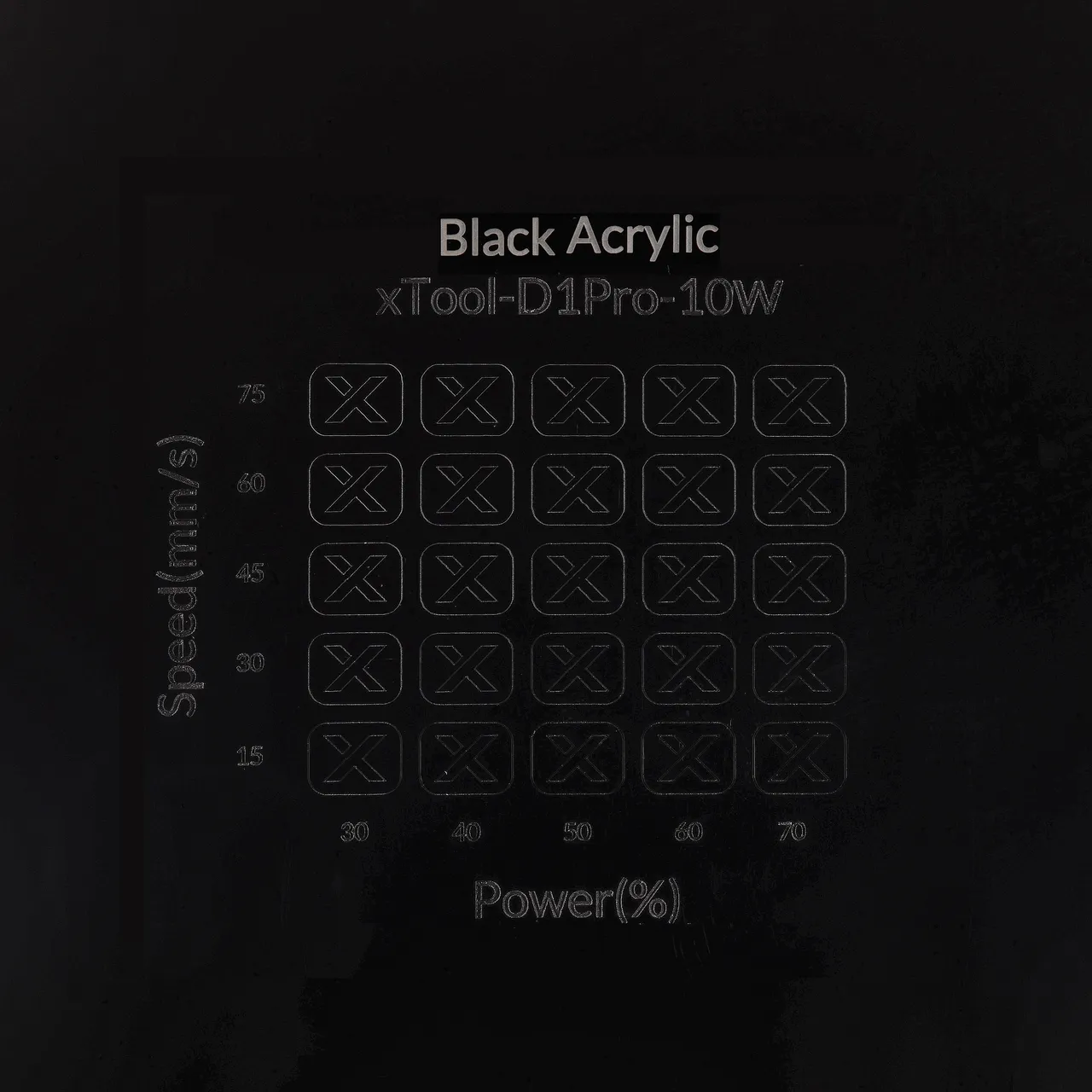 5/16"(8mm) Black Acrylic test grid