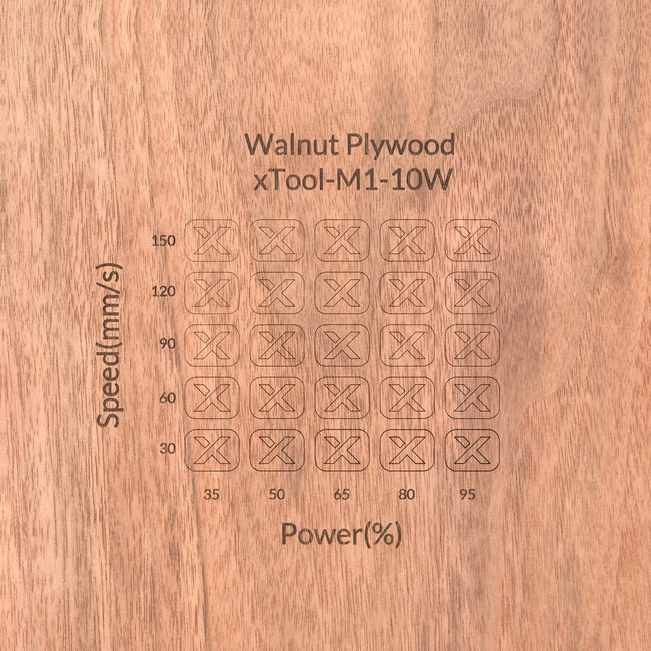 1/8"(3mm) Walnut Plywood test grid