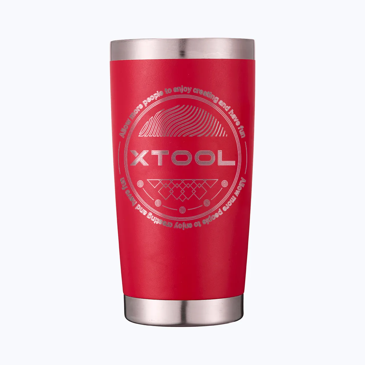 20oz(600ml) Harvest Red Coffee Tumbler for Laser Engraving test grid