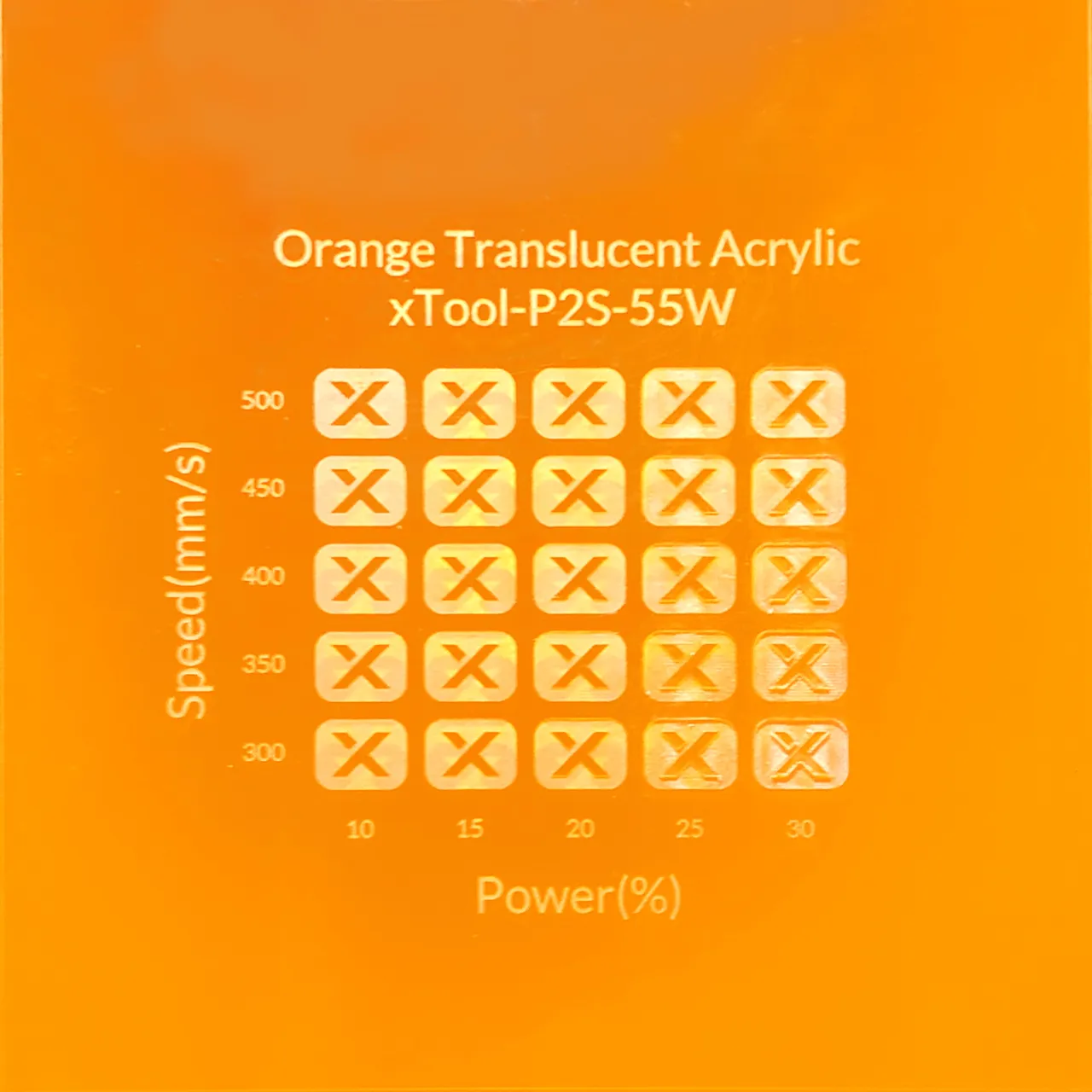 1/8"(3mm) Orange Translucent Acrylic test grid