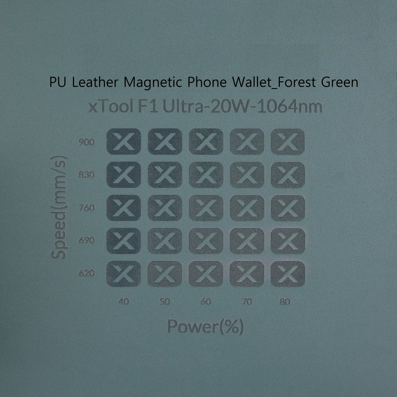 Green PU Leather test grid