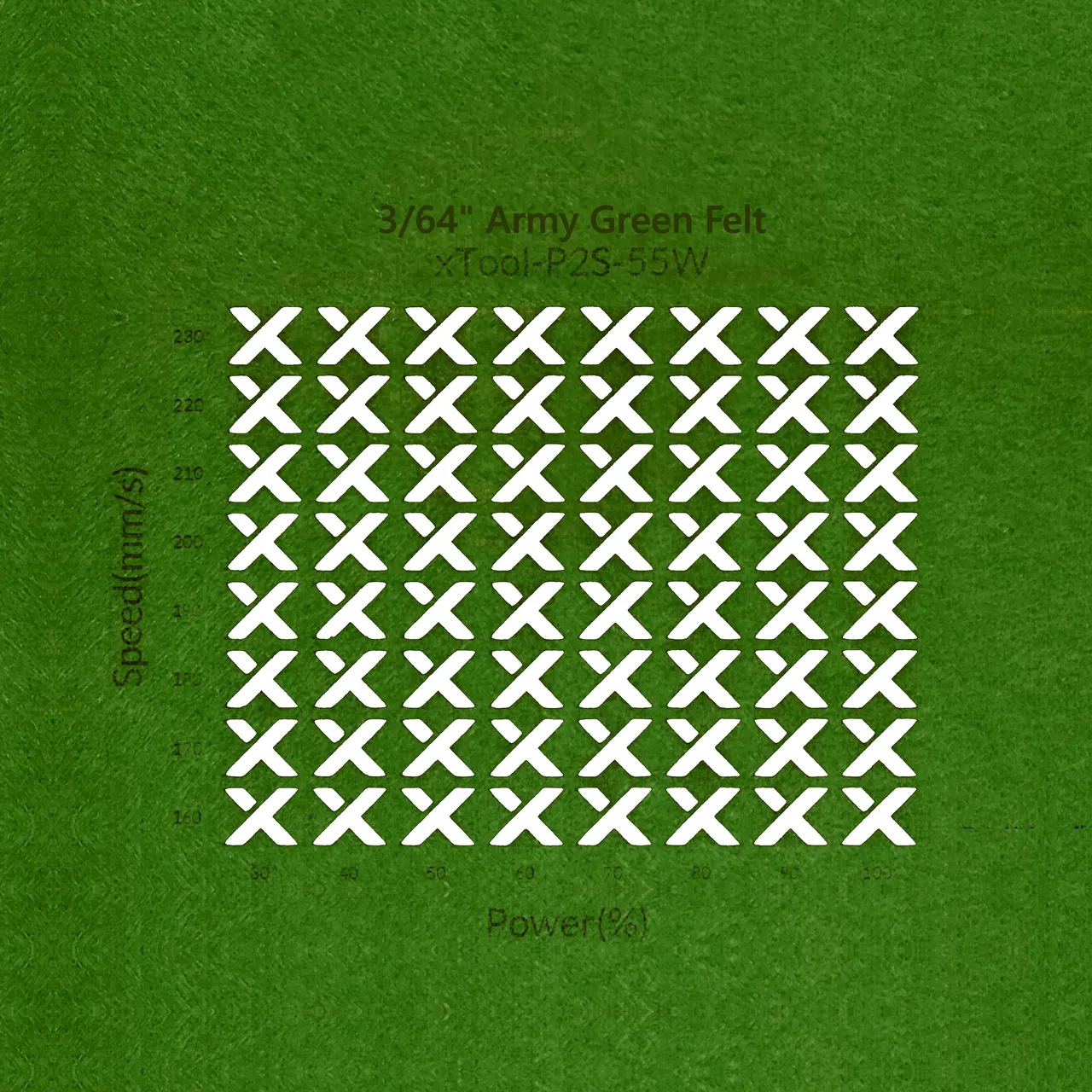 3/64"(1mm) Army Green Felt test grid