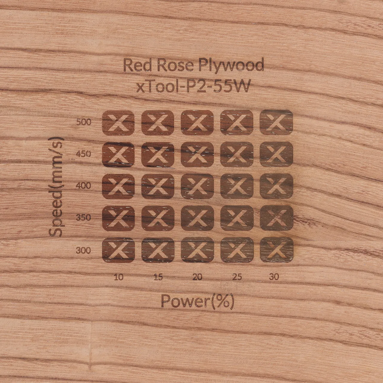 1/8"(3mm) Red Rose Plywood test grid