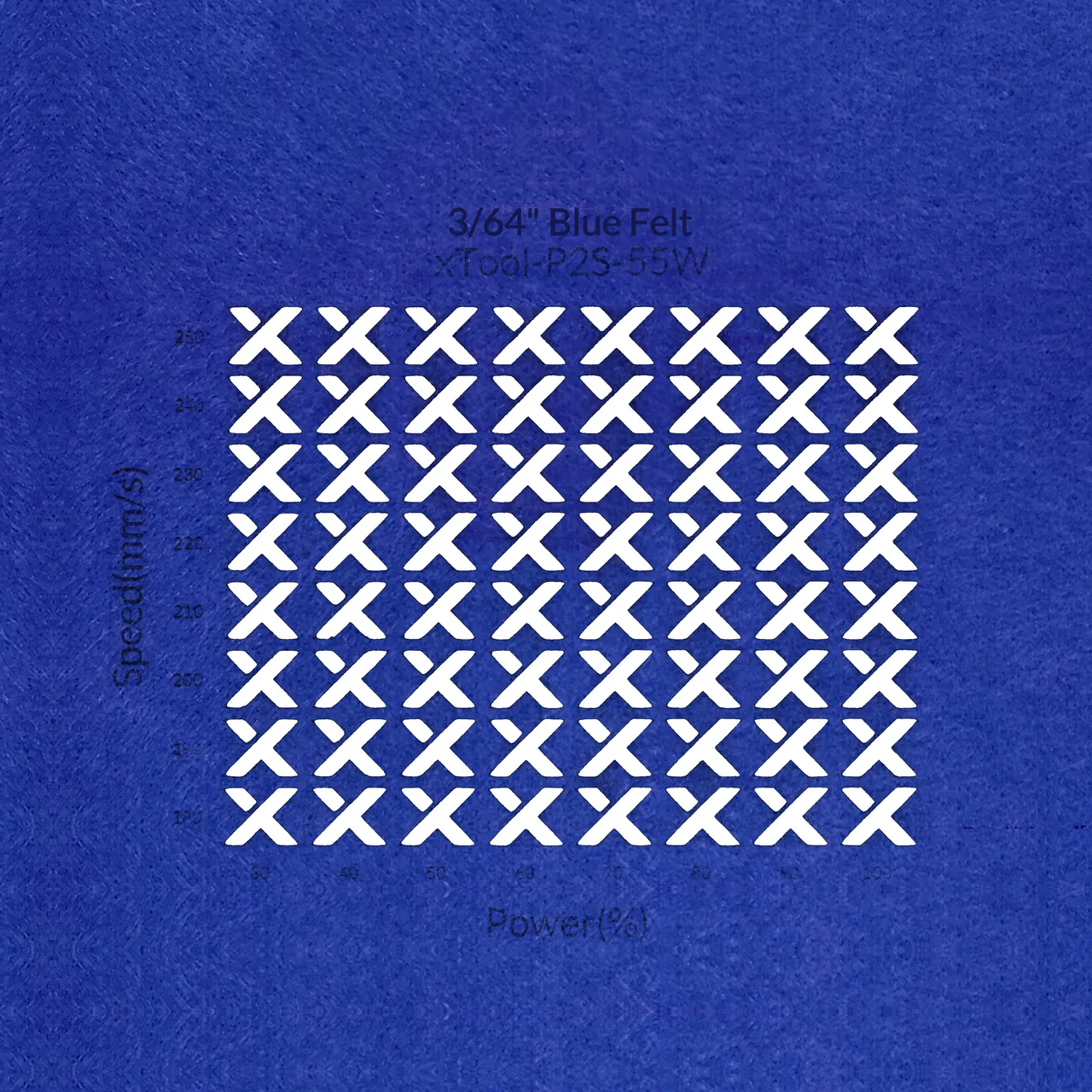 3/64"(1mm) Blue Felt test grid
