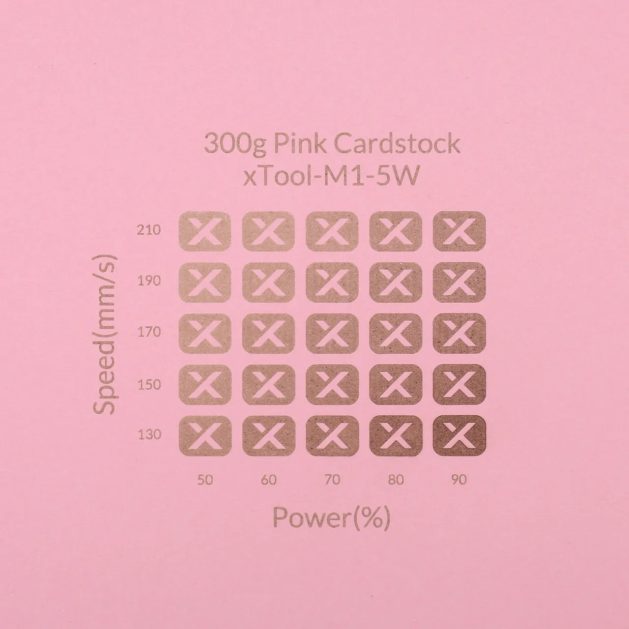 Pink Cardstock-9oz(300g) test grid