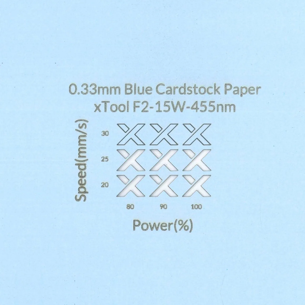1/77"(0.33mm) Blue Cardstock Paper test grid