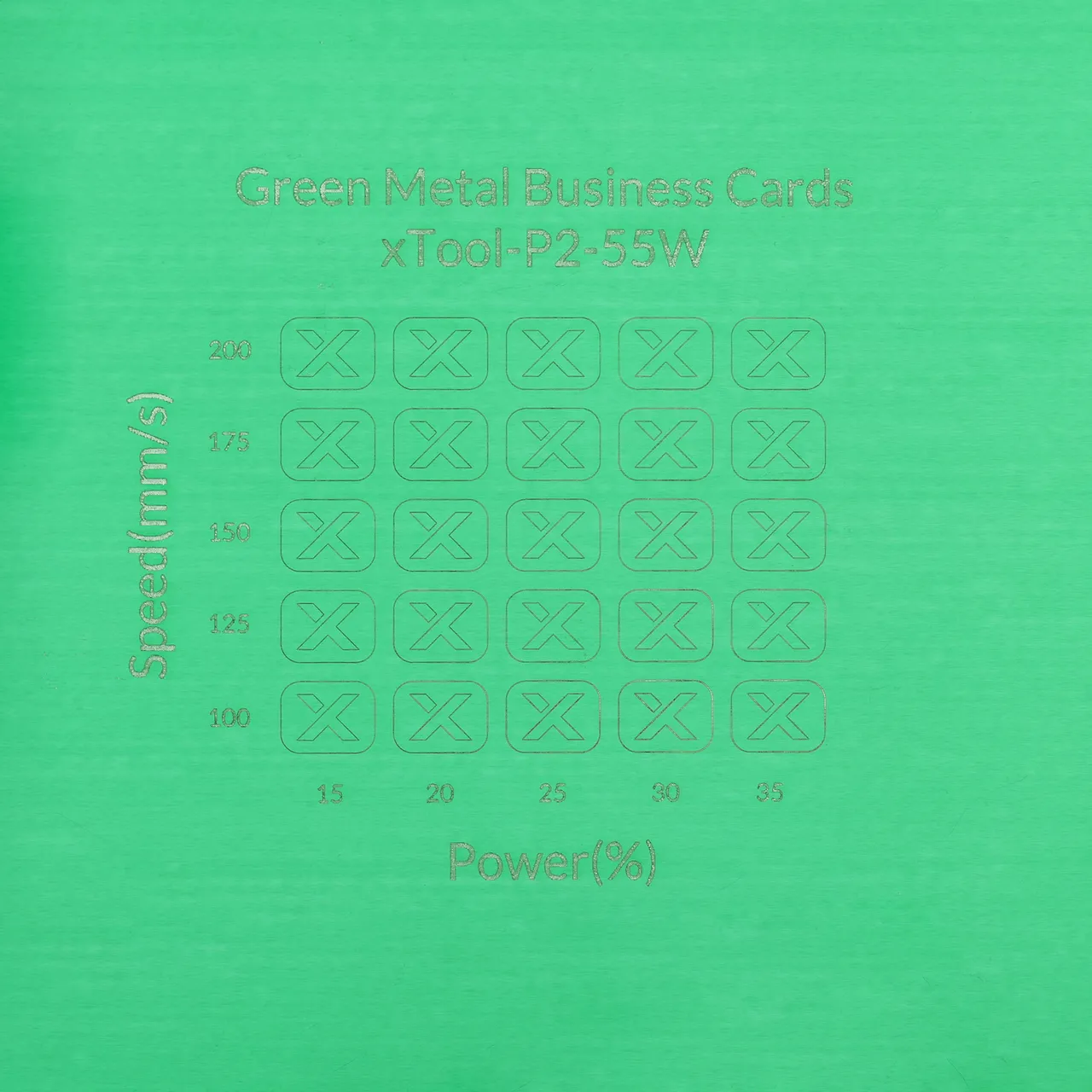 Green Metal Business Card test grid