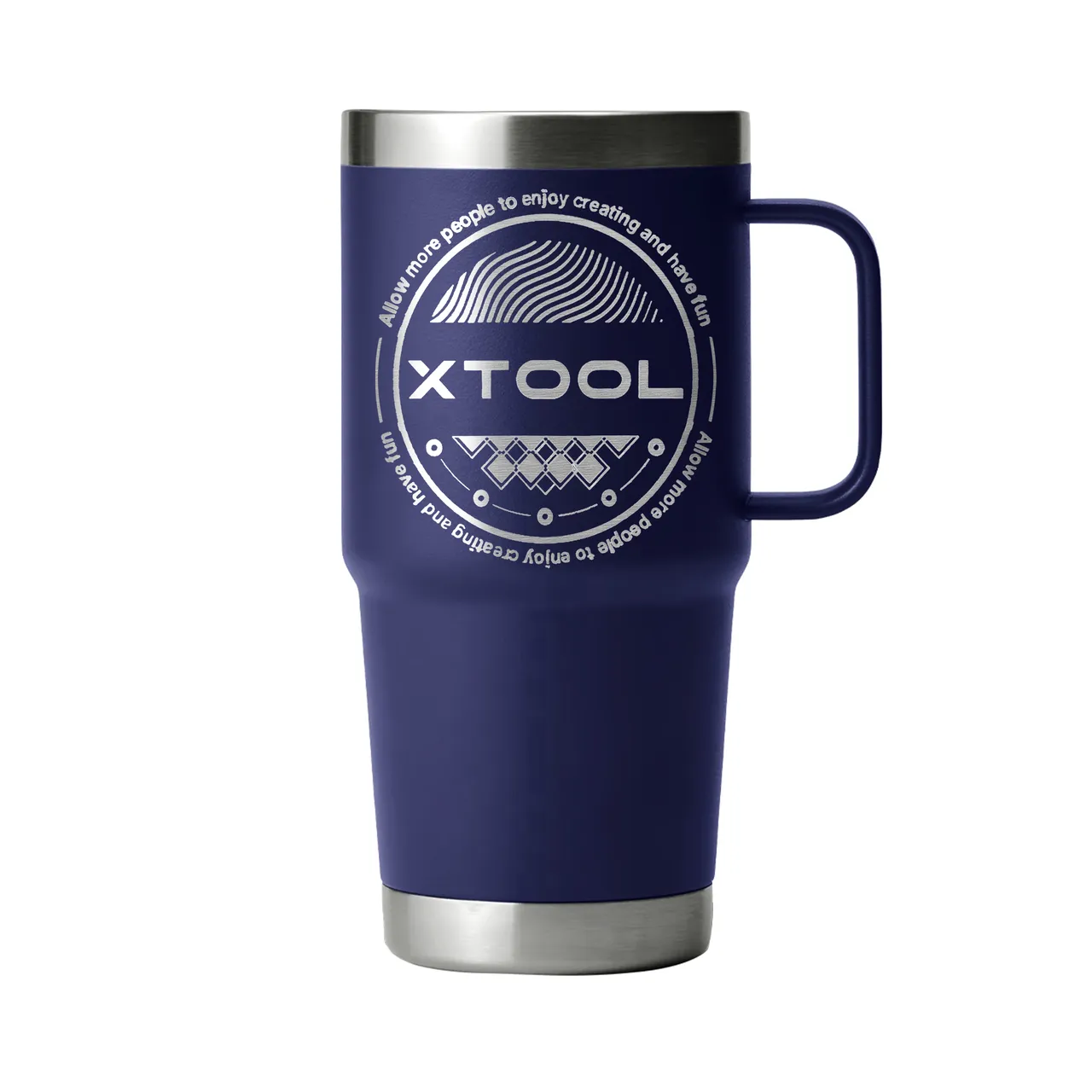 20oz(600ml) Navy Coffee Tumbler for Laser Engraving test grid